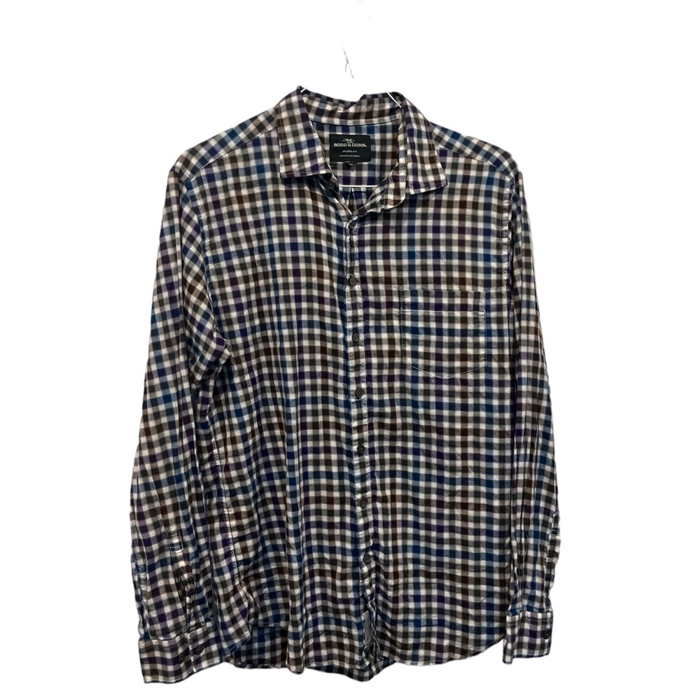 Rodd & Gunn Men's Sports Fit Woven In Italy Blue/Purple Button Shirt Size XL EUC
